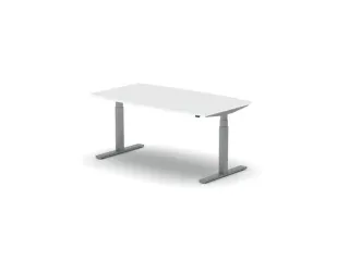 Elektrisch ihv Vergadertafel Vatvorm 1600x800mm Alu+ wit Blad - 1