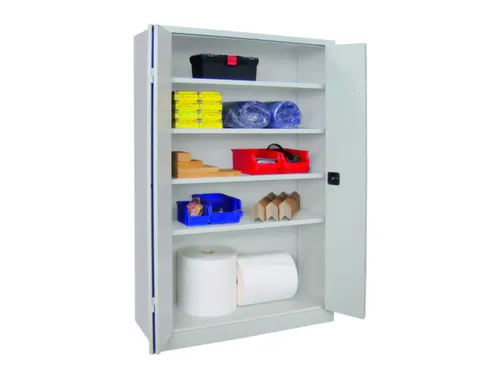 Vouwdeurkast 1950x1200x400mm 4legborden Verzinkt Ral7035 Front Ral7035
