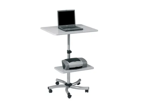 Mobiele werktafel Rocada 2 verstelbare bladen melamine grijs