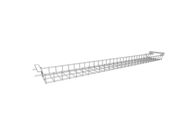 kabelbak,v. bureau,HxBxD 70x2000x160mm,v. tafel B 2000mm,zilverkleurig