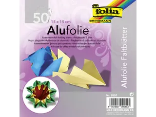 Vouwblaadjes Folia 15x15cm 50 vel alufolie assorti kleuren - 2