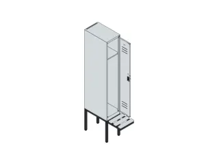 locker met bank,HxBxD 1950x300x815mm,1vak,vak B 300mm,draaigrendel - 5