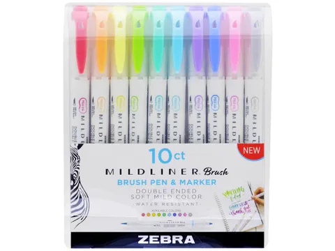 MILDLINER brushpen dubbele punt 10 x assorti kleuren