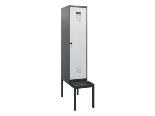 locker met bank,HxBxD 1950x400x815mm,1vak,vak B 400mm,draaigrendel