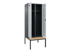 locker met bank,voor scheiding van kleding,HxBxD 2120x800x815mm,2vak