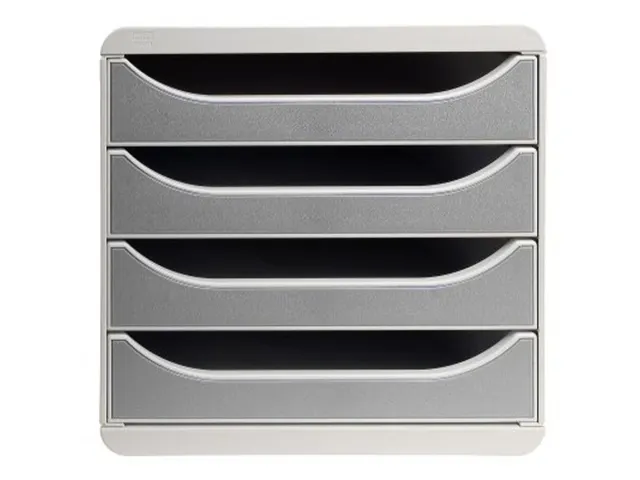 Exacompta Ladenblok A4 Big-Box 4 Laden Lichtgrijs/Graniet -