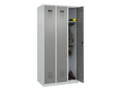 locker,HxBxD 1850x900x500mm,3vak,vak B 300mm,cil.-slot,staand op vloer