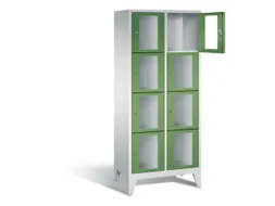 Lockerkast 1850x810x500mm 2x4 vakken Cilinderslot Poten, RAL6011