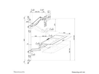 Neomounts WL90-325BL1 Zit-sta werkstation wand - 17-32 inch - 1-9 kg ( - 9