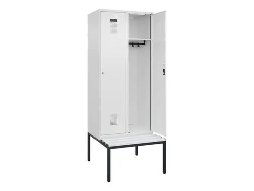 locker met bank,HxBxD 2120x800x815mm,2vak,vak B 400mm,cilinderslot