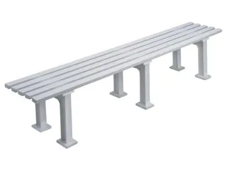 Kunststofbank 415x2000x370mm Zit H 415mm 5 Latten 3 Pootstellen Wit - 1