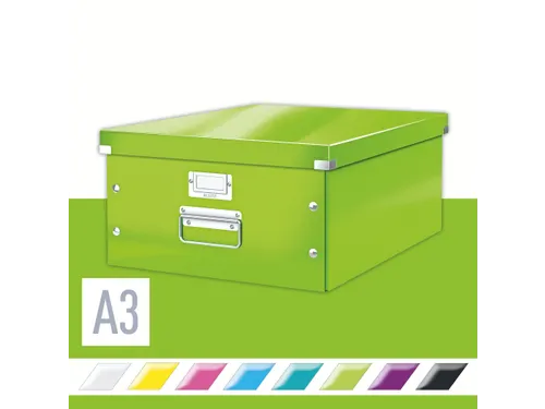 Opbergbox WOW Click & Store 369x200x482mm groen 85% gerecycled karton