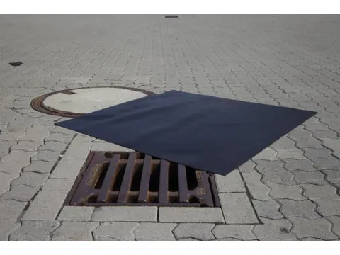 putafdekking,bestand tegen chemicaliën,LxB 1200x1200mm,neopreen,zwart