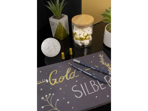Metallic Marker Eberhard Faber duo goud en zilver op blister