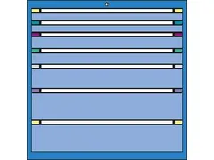 ladekast HxBxD 1000x805x695mm 7laden slot RAL7035 front RAL7035