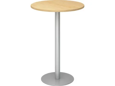 statafel,HxØ 1116x800mm,rond,schotelvoet zilverkleurig,ronde buis