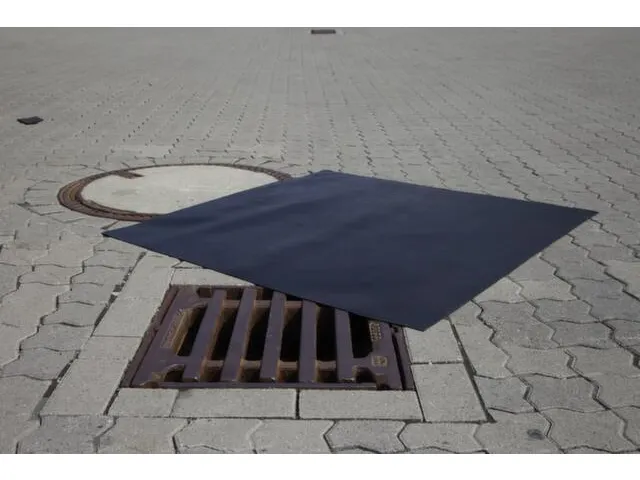 putafdekking,bestand tegen chemicaliën,LxB 1200x1200mm,neopreen,zwart