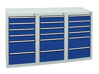 ladekast,HxBxD 900x1500x500mm,18lade(n),centr. vergrendeling - 1