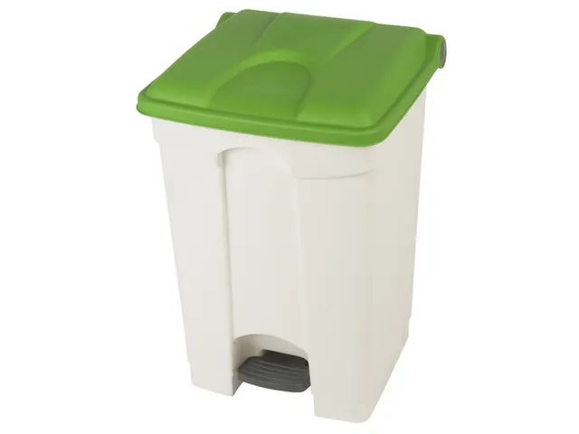 pedaalemmer,1x45l,HxBxD 600x398x410mm,romp PP wit,deksel PP groen