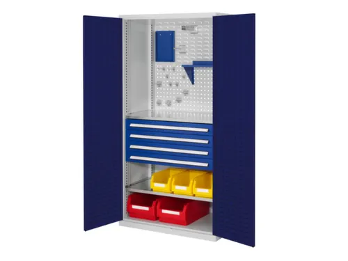 Materiaalkast Gesleufde Deuren Staal 1950x1000x600mm 4laden 2legborden