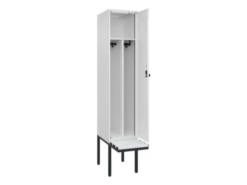 locker met bank,voor scheiding van kleding,HxBxD 2120x400x815mm,1vak