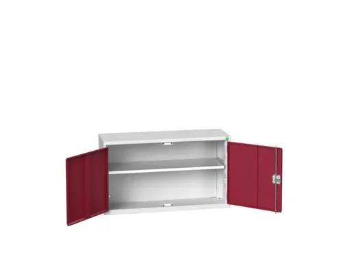 wandkast 600x1050x350mm 1xStalen bodem sokkel Ral 7035 front Ral 3004