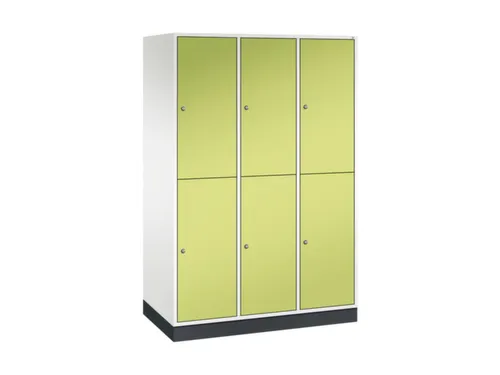 Dubbeldekse garderobekast,HxBxD 1950x1220x600mm,3x2vak.,vak B 360mm