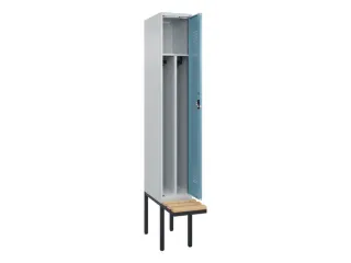 locker met bank,voor scheiding van kleding,HxBxD 2120x300x815mm,1vak - 1
