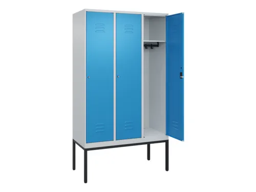 locker,HxBxD 2120x1200x500mm,3vak,vak B 400mm,cil.-slot,voetonderstel