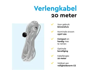 Verlengkabel BRASQ 20m wit - 5