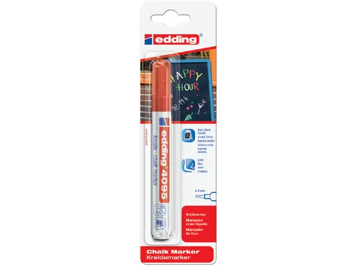 Krijtstift edding 4095 rond rood 2-3mm blister