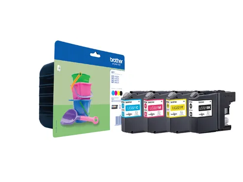 Brother LC-221 Inktcartridge Set Zwart + 3 Kleuren