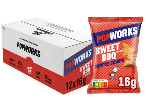 Chips Popworks Sweet BBQ 16gr