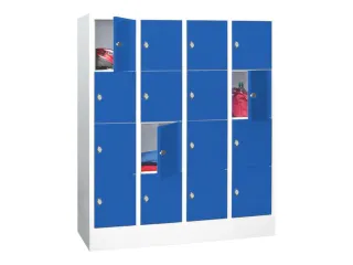 lockerkast,HxBxD 1518x1200x500mm,4x4vakken,RAL7035,front RAL5010 - 2