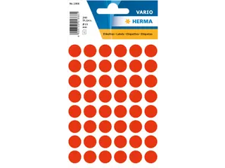 HERMA 1866 Multipurpose etiketten Rond 13mm Fluor Rood 240 stuks - 1