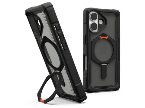 Plasma XTE iPhone 17 Hoesje MagSafe Stand Back Cover Zwart Oranje