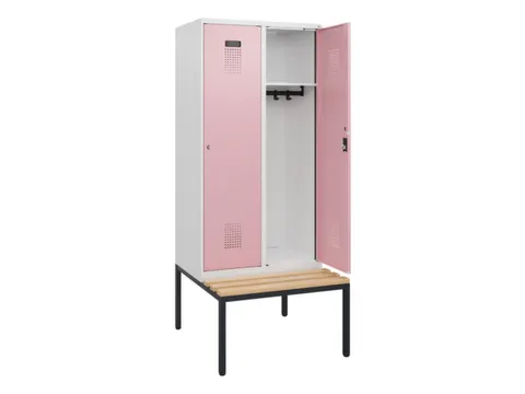 locker met bank,HxBxD 1950x800x815mm,2vak,vak B 400mm,cilinderslot