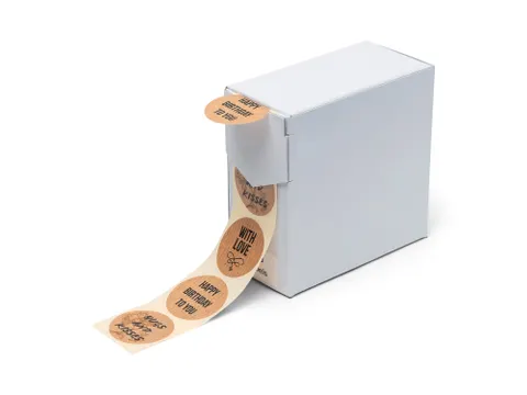 Etiket op Rol 35mm Hugs and kisses Kraft-materiaal 250 Stuks