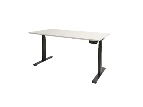 Dextro Plus Zit-sta Bureau Elektrisch 140x80 Krijtwit 25mm Zwart