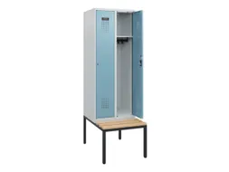 locker met bank,HxBxD 1950x600x815mm,2vak,vak B 300mm,cilinderslot