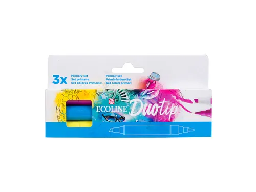 Duotip marker Ecoline primair set 3 kleuren