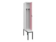 locker met bank,voor scheiding van kleding,HxBxD 2120x300x815mm,1vak