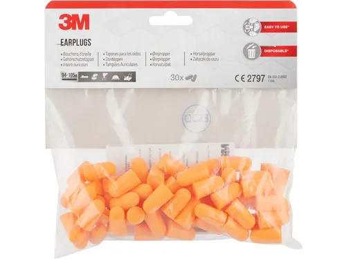 3M wegwerp Oordoppen 1100 94-105dB Oranje 30 paar/pak