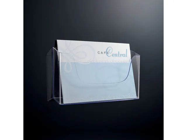 Folderhouder Sigel wandmodel A4 liggend transparant acryl 1 vak