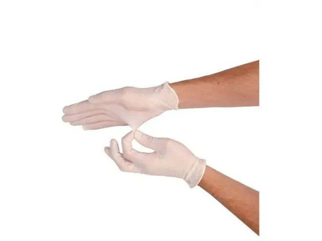 Handschoen CMT M latex poedervrij wit 100 stuks
