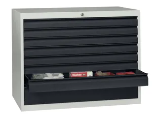 ladekast HxBxD 800x715x600mm 8laden slot RAL7035 front RAL7016 - 2