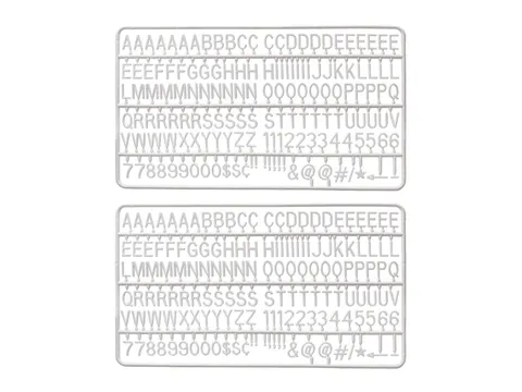 Letter set IEZZY voor letterbord 2x 150 letters en cijfers Wit