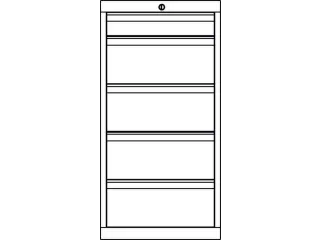ladekast HxBxD 1000x1023x600mm 5laden slot RAL7035 front RAL7016 - 3
