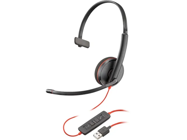 Poly Blackwire C3210 zwarte USB-A-headset (bulk)