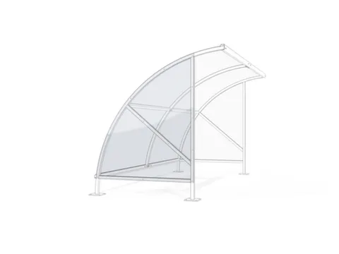 Zijwand,V. Overdekte Fietsenstalling,Aanbouw Links,Wand Polycarbonaat